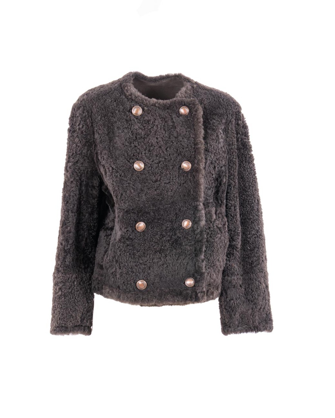 shop BRUNELLO CUCINELLI  Montone: Brunello Cucinelli Caban Crop reversibile in shearling Fuzzy.
Chiusura con bottoni in metallo.
Lato interno in pelle.
Due tasche interne.
Tasche basse.
Composizione: 100% Shearling.
Made in Italy.. MPMBP7426-C2390 number 8723786